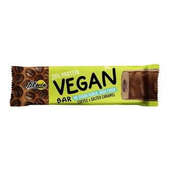 Vegan Bar - 12x60g Coffee & Salted Caramel веганські протеїнові батончики зі смаком кави та солоної карамелі для енергії й ситості