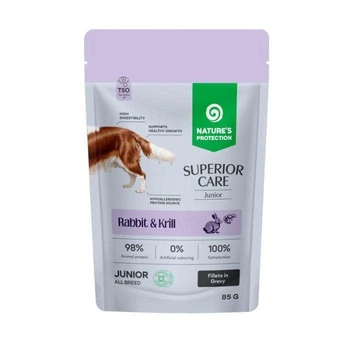 Влажный корм для юниоров Nature's Protection Superior Care с кроликом и крилем, 85 г (NPSC47912)