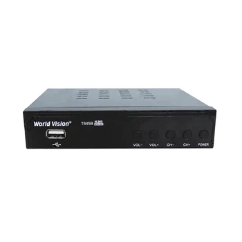 TV-тюнер внешний автономный World Vision T645B, черный, H.265, AC3, DolbyDigital, DVB-T2/T/C, FM тюнер, IPTV, DLNA, Stalker, 7