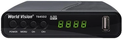 TV-тюнер наружный автономный World Vision T645D2 FM, черный, H.265, AC3. DolbyDigital, DVB-T2/T/C, FM тюнер, IPTV, DLNA, Stalker,
