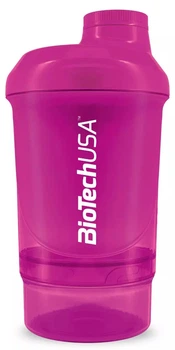Шейкер 2в1, Shaker Wave Mini+ 2 in 1 "Magic Magenta", BioTechUSA, 300 мл (Рожевий)