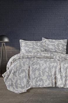 Муслиновое покрывало с наволочками First Choice Blooming 240 х 260 см Rodya Grey