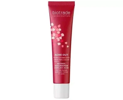 Biotrade (Біотрейд) Acne Out Tri-Active Cream – триактивний крем проти акне та постакне з ретинолом, азелаїновою кислотою та ніацинамідом, 30 мл