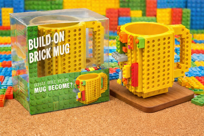 Пластикова чашка-конструктор Cup Building Block з набором деталей, жовта, 12 см