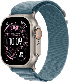 Smartwatch Apple Watch Ultra 3 GPS + Cellular 49mm Natural Titanium Case with Light Blue Alpine Loop - M (MEWM4)