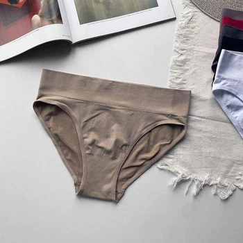 Жіночі трусики сліпи на високій посадці OUNO - L/XL - на стегна 98-108 см - Бежевий