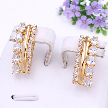 Сережки Xuping Jewelry довжина 2см ширина 7мм медичне золото позолота 18К с1516