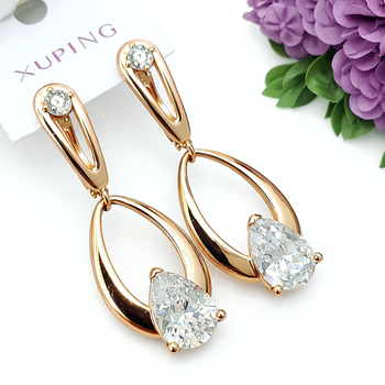 Серьги Xuping Jewelry длина 3.7см ширина 1.5см медицинское золото позолота 18К с1434