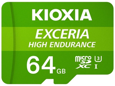 Карта памяти KIOXIA Exceria High Endurance microSDXC 64GB Class 10 UHS-I V30 (LMHE1G064GG2)