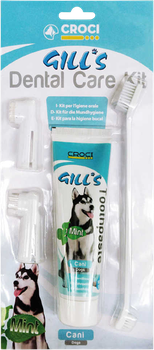 Зубна паста Croci GILL'S м'ята + 3 щітки в наборі, 100 г (8023222153745)