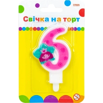Свічка Maxi Princess "6" висотою 7,62 см (MX622050-6)