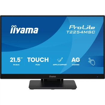Монітор 21.5" 16:9 IPS сенсорний РК, проекційно-єм ністна технологія, 4 мс (GTG), 100 Гц, 1xHDMI/1xD T2254MSC-B2AG IIYAMA (T2254MSC-B2AG)