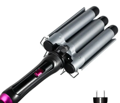 Тройная плойка Domotec MS-481B три волны для создания волн и локонов 3 Barrel Hair Curler 97 Вт Черная