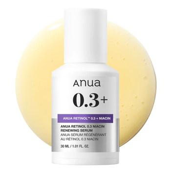 Обновительная антивозрастная сыворотка с ретинолом и ниацинамидом Anua Retinol 0.3 + Niacin Renewing Serum, 30 мл