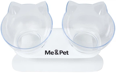 Годівниця подвійна Me&Pet 400 + 400 мл Прозора (NMP060)