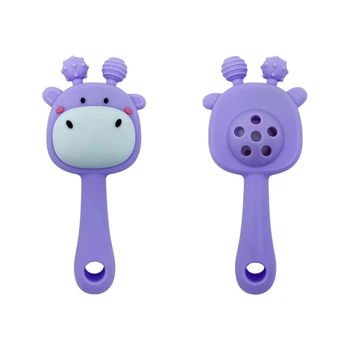 Силиконовый прорезыватель-погремушка "Жираф" MGZ-0428(Violet)