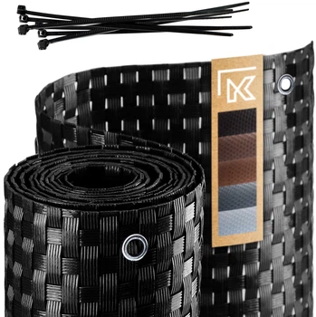 Osłona balkonowa Kadax Skei 1x6 m Czarna (K4302)