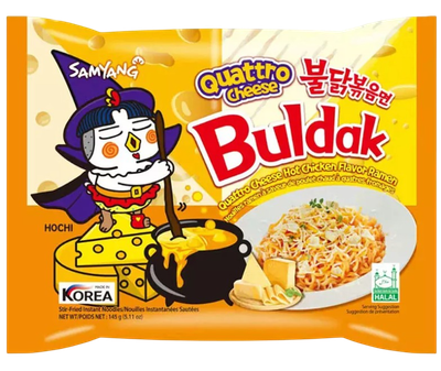 Корейский рамен Buldak Quattro Cheese Samyang 145г