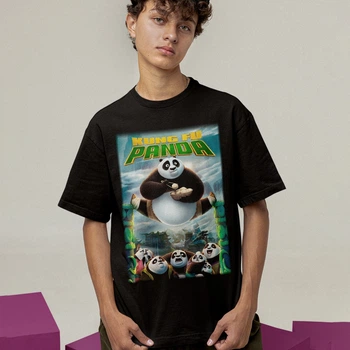Футболка унісекс Kung Fu Panda (3 Poster Dumplings) M чорний