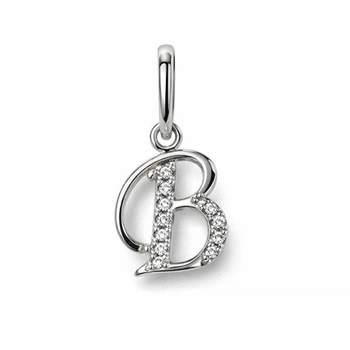 Підвіска срібна літера В з фіанітами Silver Style (40451.12 sku:2300104160715)