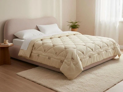 Ковдра Wool Plus від Millini, наповнення вовна мериноса, ковдра бежевого кольору, 200х220