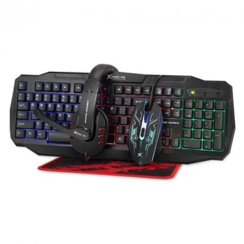 Комплект CM-406 4 in 1, Black, клавиатура+мышь+наушники+коврик XTRIKE ME 000333219