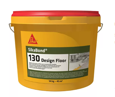 Клей для покриттів ПВХ, LVT посилений фіброю Sika SikaBond -130 Design Floor, 14 кг