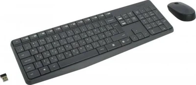 Комплект беспроводной MK235, Grey, влагозащитная клавиатура + мышь Logitech 000333229