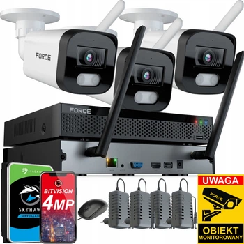 Комплект моніторингу Force 3 x IP-камера WiFi 4 мп Білий