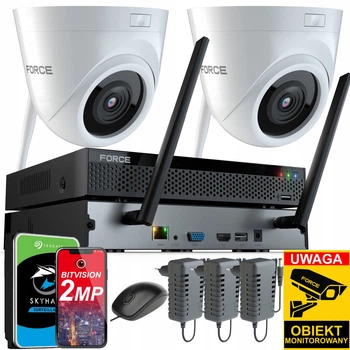 Комплект моніторингу Force 2x IP-камери WiFi 2 мп Білий