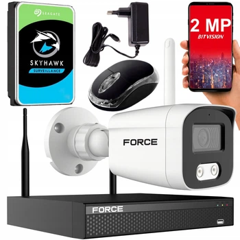 Комплект мониторинга Force 1x IP-камера WiFi 2 мп Белый