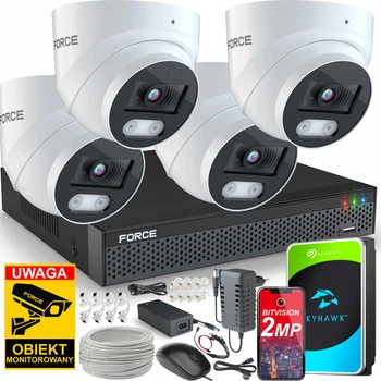 Комплект мониторинга Force 4x IP-камера 2 мп Белый