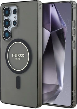 Etui Guess Glitter Circle Classic Logo MagSafe do Samsung Galaxy S25 Ultra Black (3666339449766)