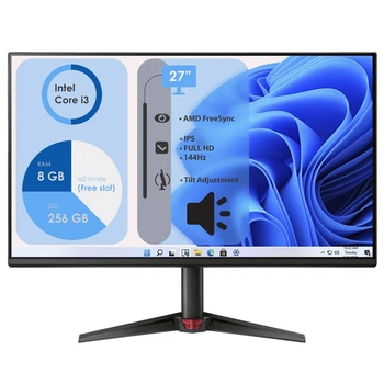 Комплект монітор + неттоп 27" HP/Acer ProDesk 600 G3 s1151 Core i3-6100T/DDR4 8GB/SSD256GB SATA/Wi-Fi для дому офісу - Б/У