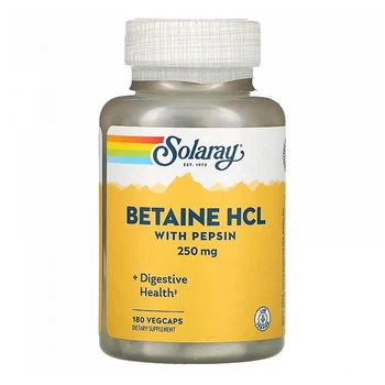 Бетаин HCL + пепсин (HCL with Pepsin) 180 капсул SOR-04816