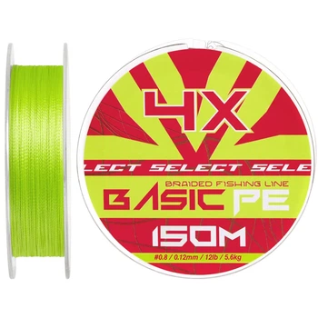 Шнур Select Basic PE Light Green 150m #0.8/0.12mm 12lb/5.6kg