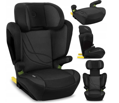 Дитяче автокрісло MoMi MEI Black Isofix бустер для дітей ростом 100-150 см широке автокрісло з ізофікс автокрісло бустер дитяче Isofix для авто крісло в авто для дітей бустер дитячий