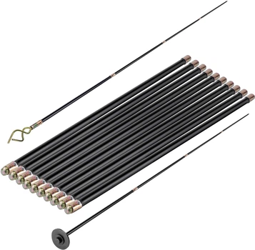 Набір з 10 стрижнів для прочищення каналізації Kadax Riglon 9 м Чорний (K11290)