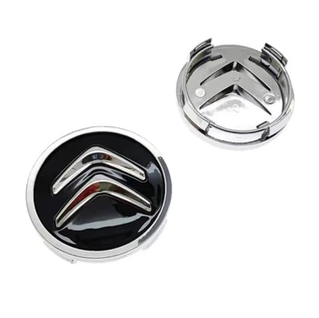 Колпак колеса Citroen черный+хром 60мм пластик 1шт OEM 9670585977 (колпачок, заглушка диска)