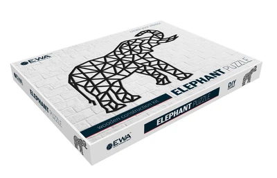 Панно интерьерное деревянное на стену ELEPHANT 73,3x55,5x0,7см. 364эл. Слон