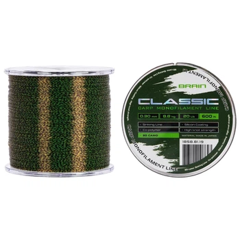 Волосінь Brain Classic Carp Line 3D (camo) 600m 0.30mm 20lb 8.8kg