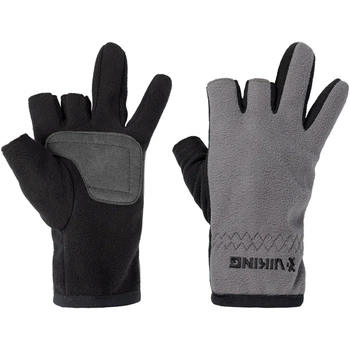 Перчатки Viking Fishing Ice Master Gloves M (fleece) 3 cut finger Grey-graphite