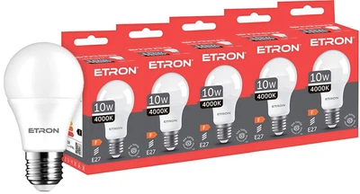 Світлодіодна лампа ETRON A60 10 Вт 4000K E27 (5-ELP-008) 5 шт