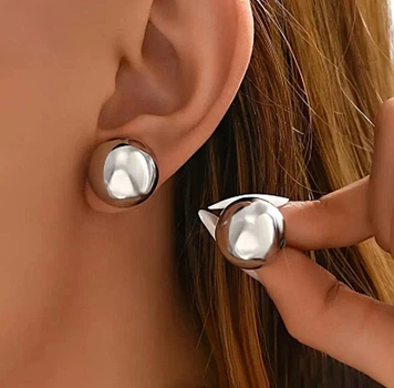 Сережки біжутерія Діаметр 1.5 см jeweston Сріблястого кольору