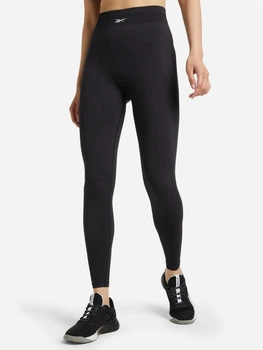 Спортивные леггинсы для фитнеса высокие женские Reebok H49123 XS Черные (4065423372437)