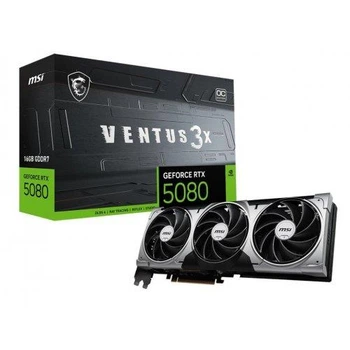 Відеокарта GeForce RTX 5080, MSI, VENTUS 3X OC (білий Edition), 16Gb GDDR7, 256-bit, HDMI/3xDP, 2655/30000 MHz, 16-pin