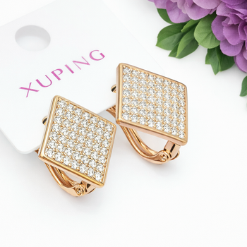 Сережки Xuping Jewelry довжина 1.5см ширина 1.5см медичне золото позолота 18К с1499