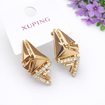 Сережки Xuping Jewelry довжина 1.9см ширина 1см медичне золото позолота 18К с1627