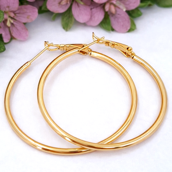 Сережки кільця Xuping Jewelry діаметр 4.5см медичне золото позолота 18К с508