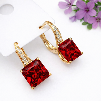 Сережки Xuping Jewelry довжина 1.9см ширина 9мм медичне золото позолота 18К с1399